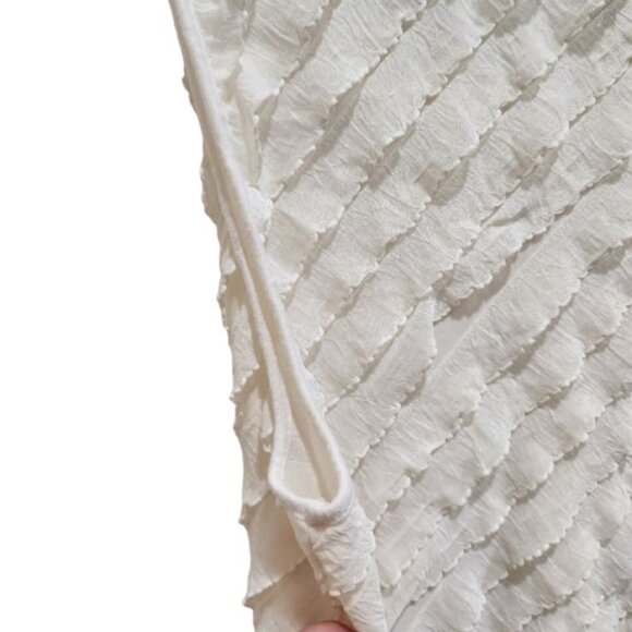 Espresso Flirty and Flattering White Ruffled Shell Women's Size XL Sleeveless - Picture 6 of 11